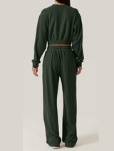 Crisscross Round Neck Top and Drawstring Pants Set - Trendsi - Flyclothing LLC