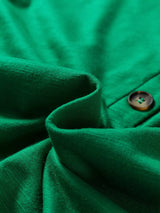 Solid Color Button V Neck Long Sleeve Top - Trendsi - Flyclothing LLC