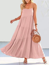 Full Size Ruched Tiered Spaghetti Strap Dress - Trendsi - Flyclothing LLC