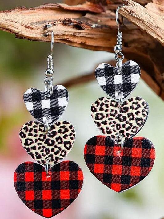 Printed PU Leather Dangle Earrings - Trendsi