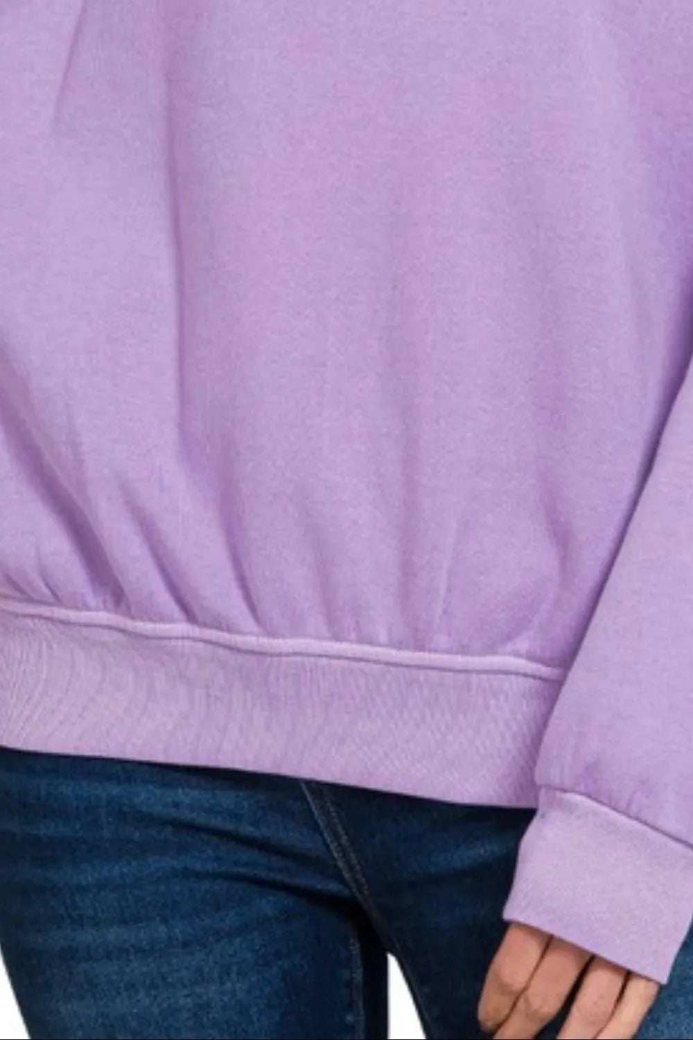 Zenana Soft Fleece Pigment Dye Round-neck Sweatshirts - Trendsi - Flyclothing LLC
