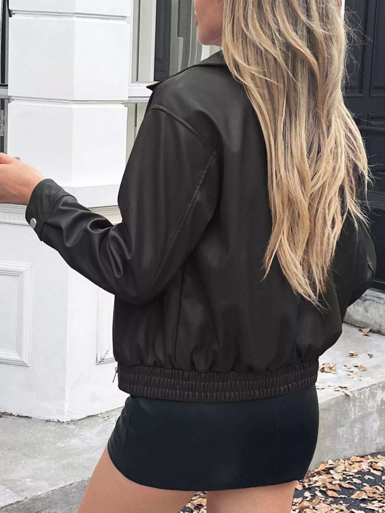 Zip Up Long Sleeve Jacket - Trendsi - Flyclothing LLC