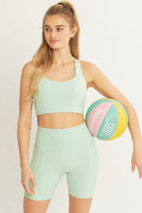 Love Tree High Waist Seam Detail Active Shorts - Trendsi