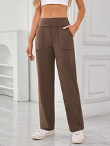 Lovelet High Waist Active Pants with Pockets - Trendsi - Flyclothing LLC