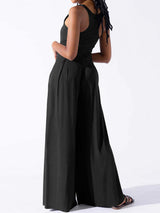 Square Neck Wide Strap Jumpsuit - Trendsi - Flyclothing LLC