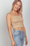 VERY J Cable Knit Seamless Cropped Cami - Trendsi