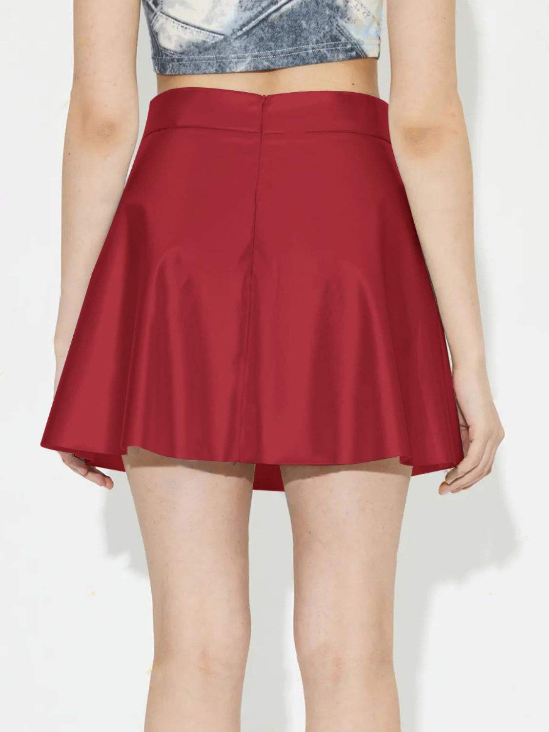 Ruched Mini Skirt with Zipper - Trendsi - Flyclothing LLC