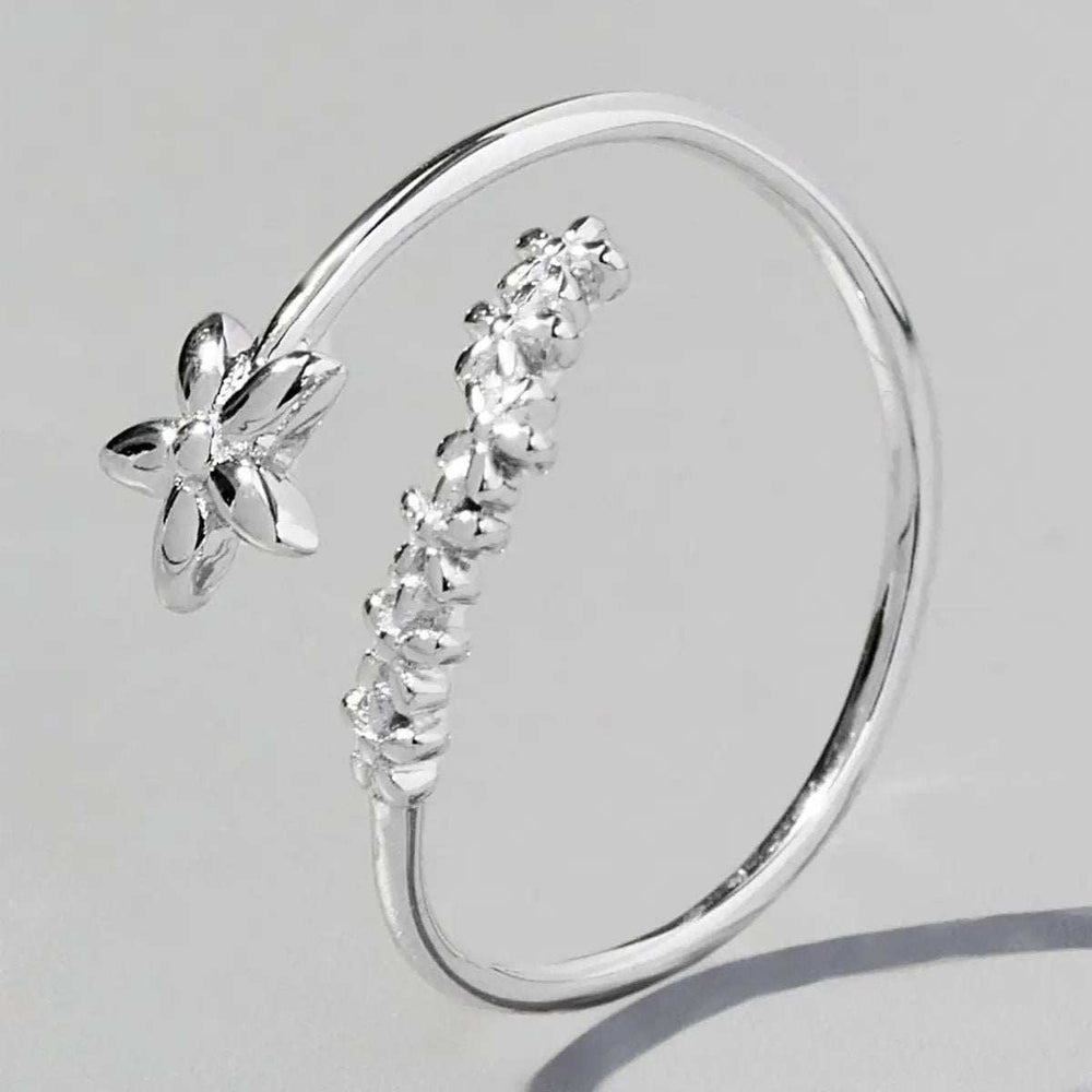 925 Sterling Silver Flower Ring - Trendsi - Flyclothing LLC