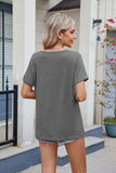 Florira Notched Short Sleeve T-Shirt - Trendsi - Flyclothing LLC