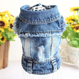 Designer Dog Clothes Small Dog Denim Jacket Coat Cat Costume Puppy Jeans Vest Spring Clothing - My Store - Flyclothing LLC