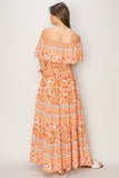 HYFVE Floral Off-Shoulder Tie Front Maxi Dress - Trendsi
