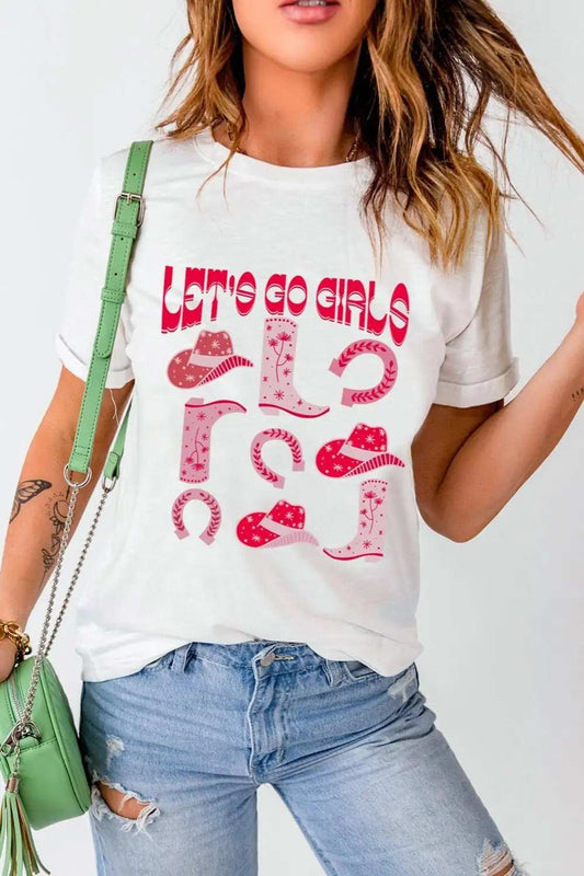 Graphic Round Neck Short Sleeve T-Shirt - Trendsi - Flyclothing LLC