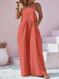 Plus Size Square Neck Wide Leg Overalls - Trendsi - Flyclothing LLC