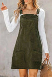 Pocketed Square Neck Wide Strap Overall Dress - Trendsi - Flyclothing LLC
