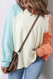 Color Block Round Neck Long Sleeve T-Shirt - Trendsi - Flyclothing LLC