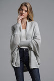 Open Front Batwing Sleeve Cardigan - Trendsi