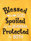 Children's Round Neck Letter Graphic T-Shirt and Distressed Jeans Set - Trendsi
