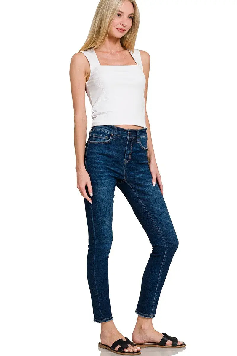 Zenana Ribbed Seamless Double Layered Square Neck Tank - Trendsi - Flyclothing LLC