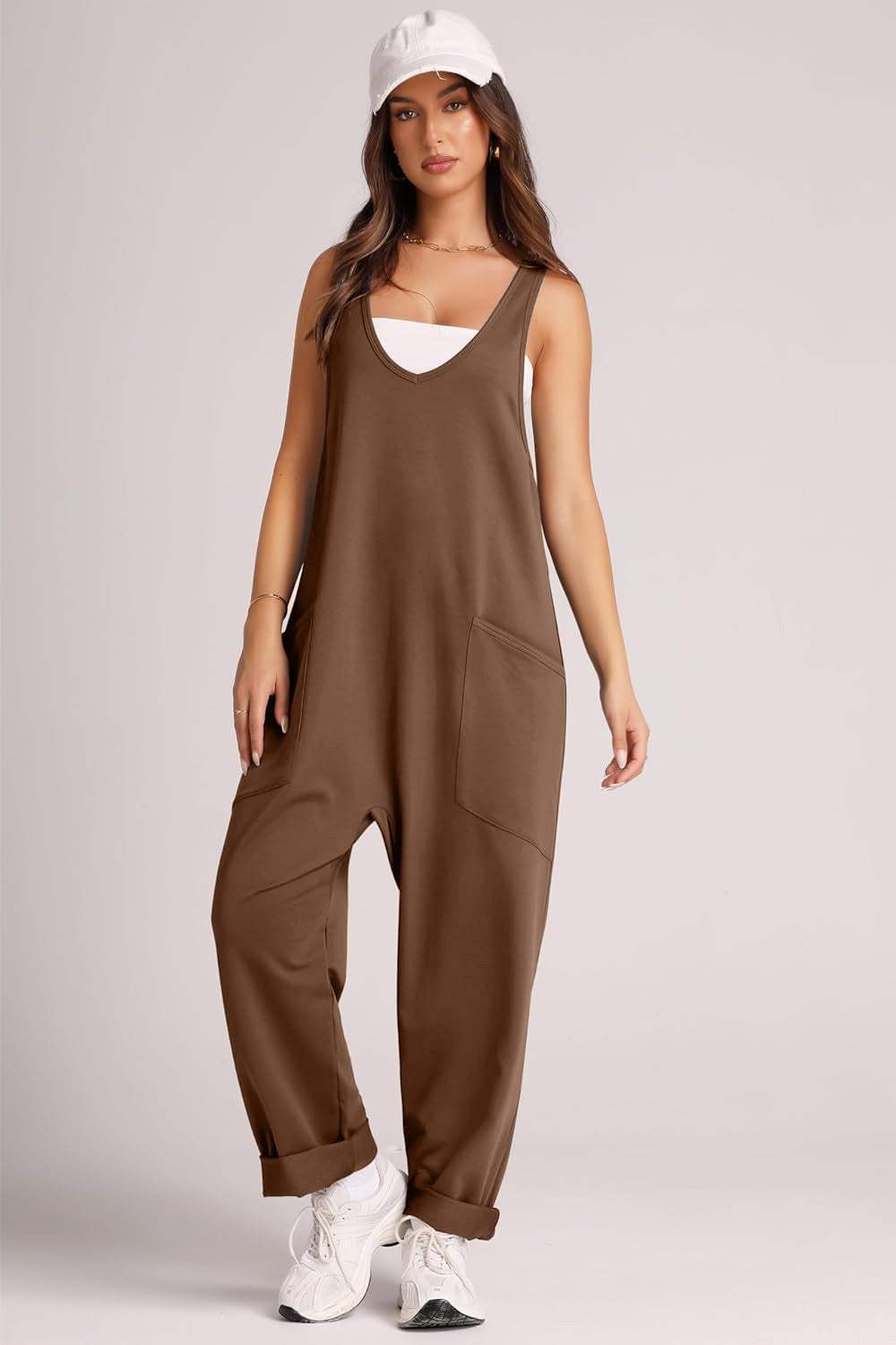 Wide Strap Jumpsuit with Pockets - Trendsi - Flyclothing LLC