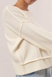 HYFVE Round Neck Dropped Shoulder Ribbed Sweater - Trendsi - Flyclothing LLC