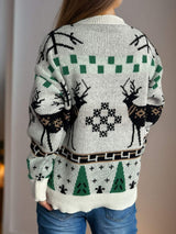 Christmas Element Round Neck Long Sleeve Sweater - Trendsi - Flyclothing LLC