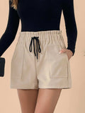 Perfee Frill Drawstring Shorts with Pockets - Trendsi - Flyclothing LLC