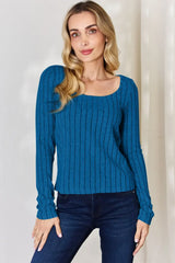 Basic Bae Full Size Ribbed Long Sleeve T-Shirt - ShopBasicbae - Flyclothing LLC