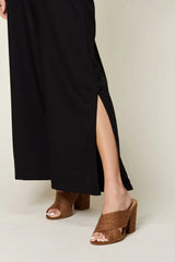 Double Take Full Size V-Neck Tied Side Slit Jumpsuit - Trendsi - Flyclothing LLC