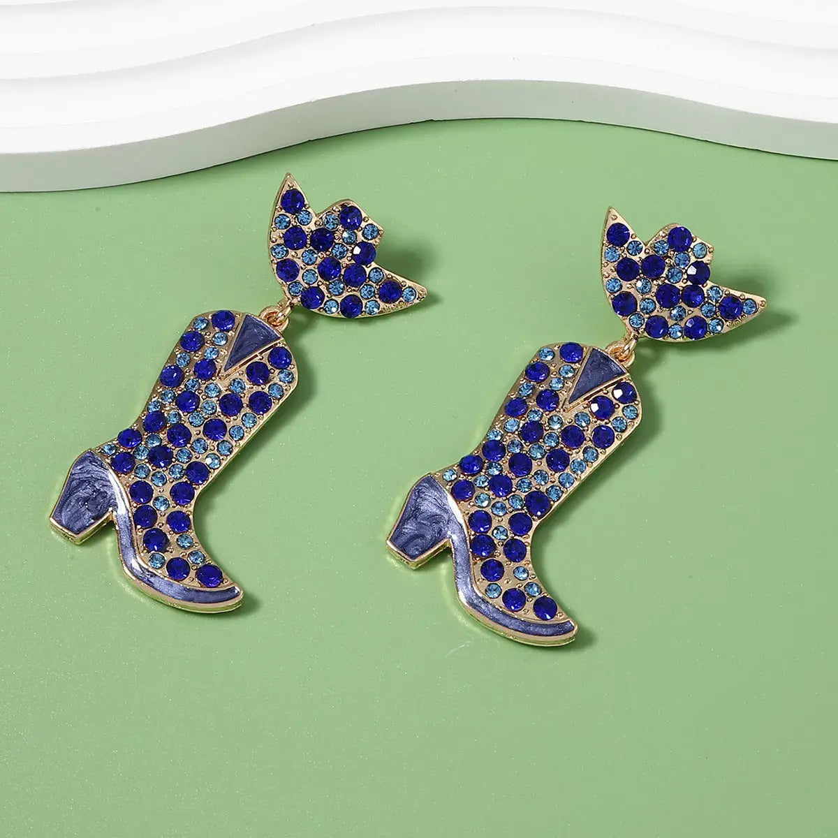 Rhinestone Cowboy Boot Dangle Earrings - Trendsi - Flyclothing LLC