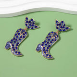 Rhinestone Cowboy Boot Dangle Earrings - Trendsi - Flyclothing LLC