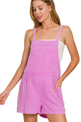 Zenana Washed Double Gauze Tie Back Rompers - Trendsi - Flyclothing LLC