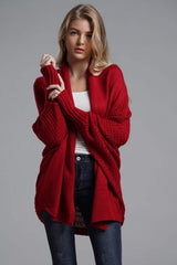 Open Front Batwing Sleeve Cardigan - Trendsi - Flyclothing LLC