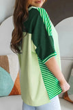 Striped Textured Half Sleeve T-Shirt - Trendsi