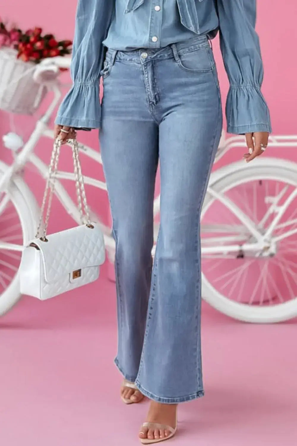 Bootcut Jeans with Pockets - Trendsi - Flyclothing LLC