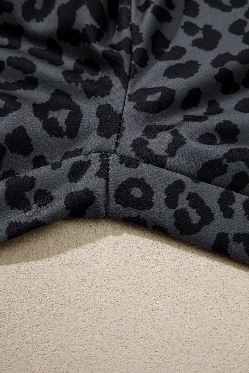 Leopard Print Varsity Striped Detail 3/4 Sleeve Top Shift Pant Set - Trendsi - Flyclothing LLC