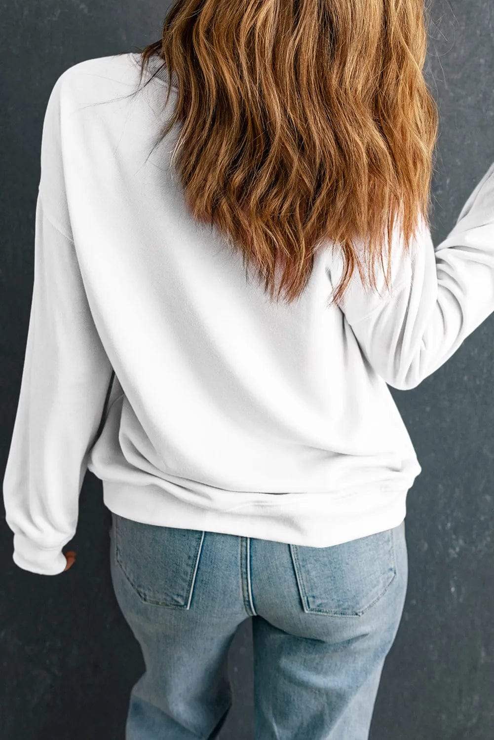 JOY Round Neck Long Sleeve Sweatshirt - Trendsi - Flyclothing LLC