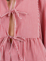 Tied Round Neck Long Sleeve Blouse - Trendsi - Flyclothing LLC
