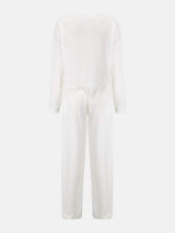 Waffle-Knit Round Neck Top and Pants Set - Trendsi - Flyclothing LLC