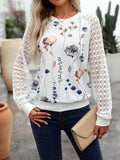 Printed Round Neck Long Sleeve Top - Trendsi