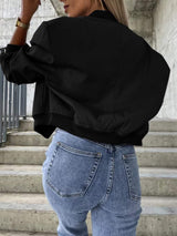 Baseball Collar Dropped Shoulder Jacket - Trendsi - Flyclothing LLC