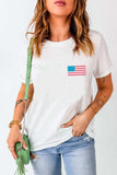 US Flag Round Neck Short Sleeve T-Shirt - Trendsi - Flyclothing LLC