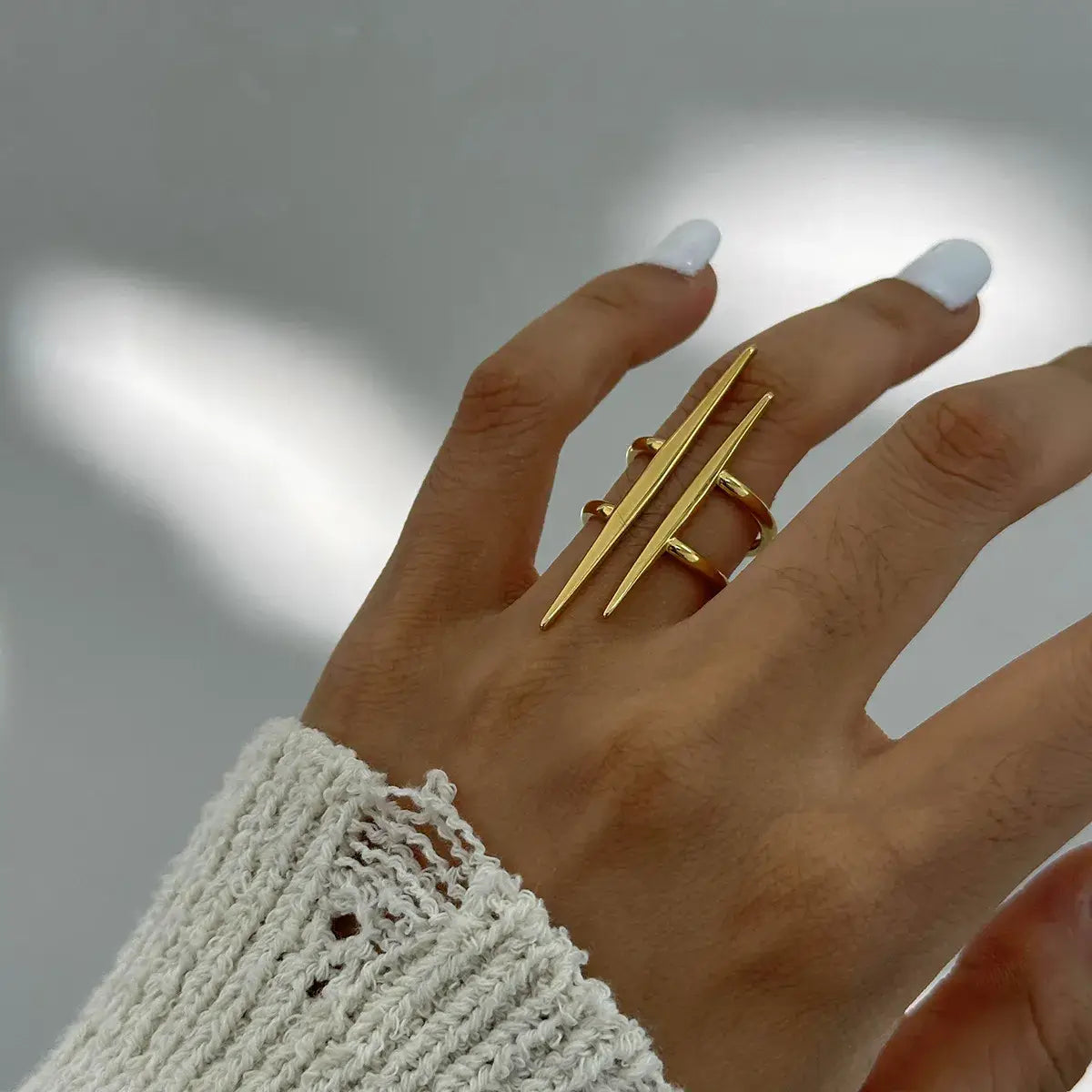 Stainless Steel Asymmetrical Ring - Trendsi - Flyclothing LLC