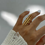Stainless Steel Asymmetrical Ring - Trendsi - Flyclothing LLC