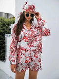 Printed Button Up Long Sleeve Shirt and Shorts Set - Trendsi - Flyclothing LLC