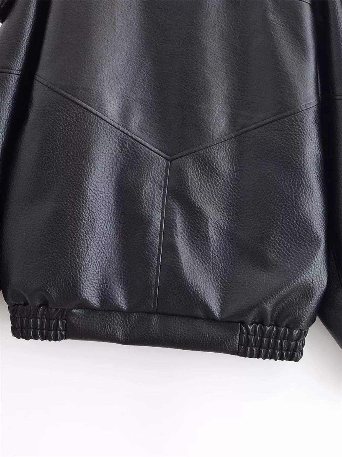 Asymmetrical Faux Leather Moto Jacket - Trendsi - Flyclothing LLC