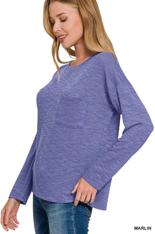 Zenana Slub Hacci Long Sleeve T-Shirt - Trendsi - Flyclothing LLC