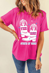 Graphic Round Neck Short Sleeve T-Shirt - Trendsi - Flyclothing LLC