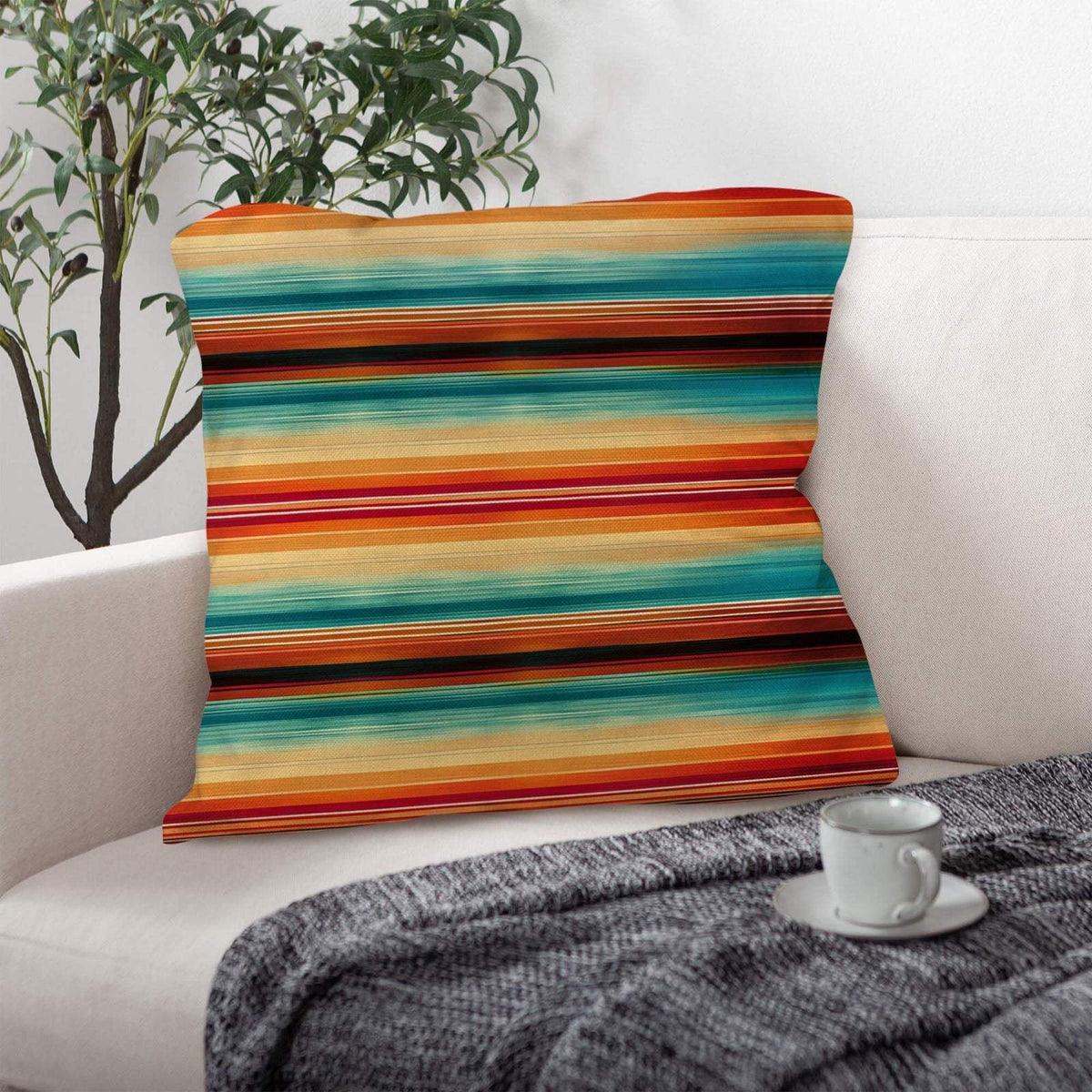 Baha Ranch Colores De Mexico Southwest Serape Pillow Case 18x18" Made in America - Baha Ranch Western Wear - Flyclothing LLC