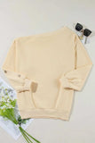 One Shoulder Long Sleeve Top - Trendsi - Flyclothing LLC