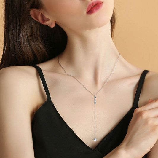 1.3 Carat Moissanite 925 Sterling Silver Drop Necklace - Trendsi